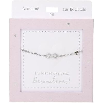 Depesche Bracciale in argento con simbolo dell'infinito e brillantini, lunghezza variabile come regalo per amici e parenti Depesche Bracciale in argento con simbolo dell'infinito e brillantini, lunghezza variabile come regalo per amici e parenti