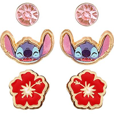 Disney Lilo e Stitch 3 Pezzi Insieme dell'orecchino Disney Lilo e Stitch 3 Pezzi Insieme dell'orecchino