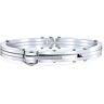 Bling Jewelry Biker Partner nel Crimine Manetta per Uomo per Donne Bracciale Bangle Cubic Zirconia Accent Argento Tono Acciaio Inox