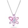 Swarovski Gema Collana Pendente, con Cristalli a Tagllio Misto, Motivo Floreale, Placcata in Tonalità Rodio, Rosa