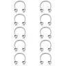 Briana Williams 8/10/12mm CBR Ferro di Cavallo Circolare Anelli 316L Acciaio Chirurgico per Labbro Sopracciglia Lingua Capezzolo Helix Trago Cartilagine Septum Piercing Gioielli 3mm Palline