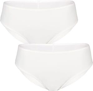 LOVABLE Slip Midi in Microfibra Massima Invisibilità Invisible Bi-pack Donna x2, Bianco, 4/L