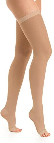 Relaxsan Antitrombo M0370A (1 Paio Beige, S) calze autoreggenti punta aperta per degenza antiembolismo K1 compressione graduata 18-23 mmHg