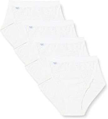 Sloggi Chic Midi 4p, Slip Donna, Bianco (White), 50