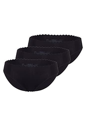 LOVABLE Slip Invisible Comfort Cotton Donna x3, Nero, L/XL