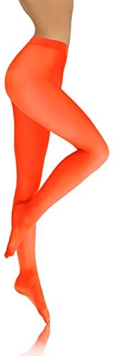 sesto senso Collant Donna Arancia in Microfibra Opaco 40 Den Orange 2 XS-S Arancione Neon