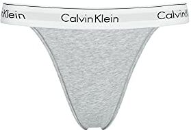 Calvin Klein Tanga Donna High Leg Elasticizzato, Grigio (Grey Heather), XS