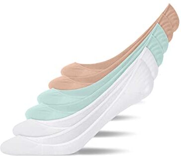 Snocks 6 Paia Calzini Fantasmini Donna Calze Invisibili Uomo Taglia 35-38 Colore Mix (Bianco/Azzurro chiaro/Rosa) Calzini per Mocassini Uomo Pedalini Donna Cotone Organico