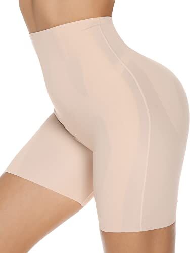 BESDEL Contenitiva a Vita Alta Mutande Contenitive Pantaloncini Thong Shapewear Dimagrante Modellante Guaina Intimo da Donna Beige XL