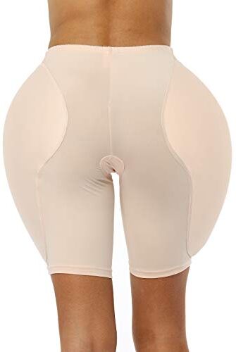 BIMEI 2PS Body Shaper da donna, senza cuciture, con imbottitura all'anca (4XL, beige)