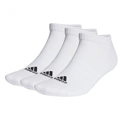 Adidas Unisex Adulto Cushioned Low-Cut 3 Pairs Calzini Invisible/Sneaker, White/Black