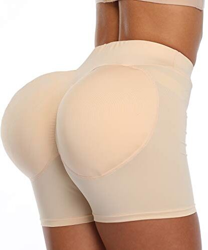 BIMEI 2PS Spugna imbottita Womens Butt Lifter Shapewear Butt Shaper Boxer imbottito Enhancing Underwear pancia Control CHAO DA PI (5XL, beige cavallo aperto)