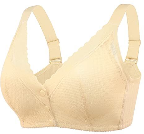 KEERADS Body Madrina Figlioccio Grandi donne vita regolabile anteriore pulsante reggiseno Sexy taglio sagomatura cinghia pizzo spalla intimi Slip mestruale Ragazza (Beige-2, 44)