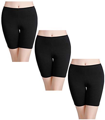 wirarpa Pantaloncini Sottogonna Boxer Donna Cotone Vita Alta Mutande Shorts Elasticizzati Pacco da 3 Nero Taglia 4XL