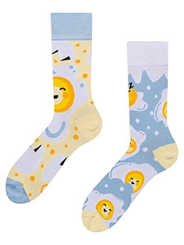 Dedoles Calzini Unisex Donna Uomo & Bambini Calze Cotone con tanti Design divertenti sinistra destra diversi, colore: Blu, disegno: Occhio di bue, taglia: 35-38