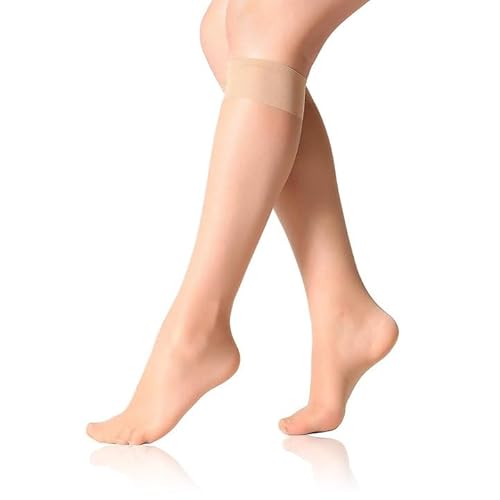 Mayoii 3 paia di calzini alti al ginocchio da donna, calzini alti al ginocchio elastici velati 15D in nylon morbido (pelle)
