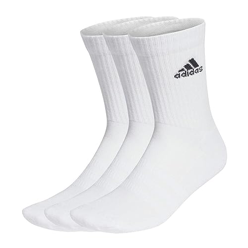 Adidas Cushioned Crew Socks 3 Pairs, Calze Medie Unisex Adulto, White/Black, XXL (Pacco da 3)