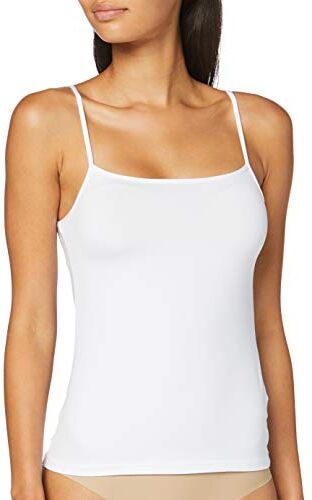 LOVABLE Top Spallina Stretta in Microfibra Basic Soul Donna, Bianco, 5/XL