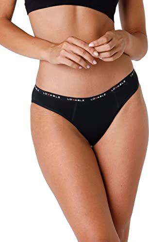 LOVABLE Slip da Ciclo Mestruale Flusso Abbondante Period Panties Donna, Nero, XL