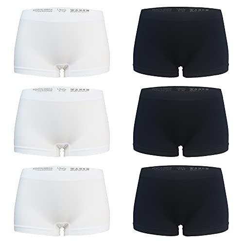 Libella Pacco da 6 Mutande Mini Shorts Donna Microfibra Senza Cuciture 3908 BW 2XL/3XL