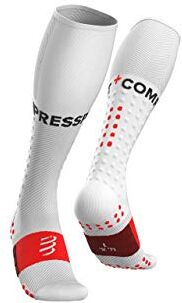 COMPRESSPORT Full Socks Run, Calze di Compressione Unisex-Adult, Bianco, T2