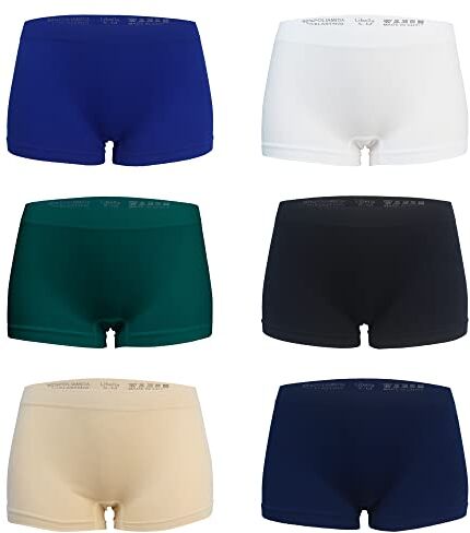 Libella Pacco da 6 Mutande Mini Shorts Donna Microfibra Senza Cuciture 3908 UN2 S/M