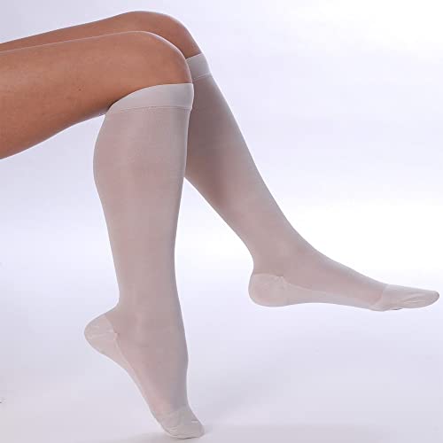 Dermasilk Gambaletti In-between open toe a compressione graduata – Classe 1 (15-21 mmHg) – 1 Paio Colore Bianco (XS)