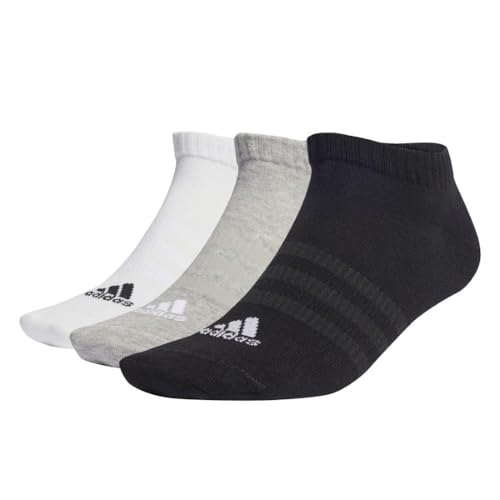 Adidas Thin and Light Sportswear 3 Pairs Calzini, Medium Grey Heather/White/Black, XXL