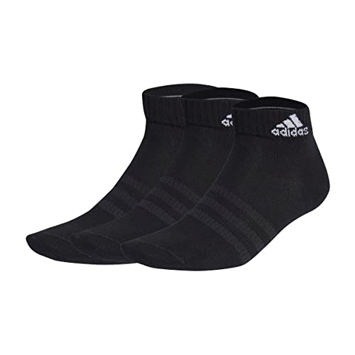 Adidas Thin and Light 3 Pairs Calzini, Black/White, L