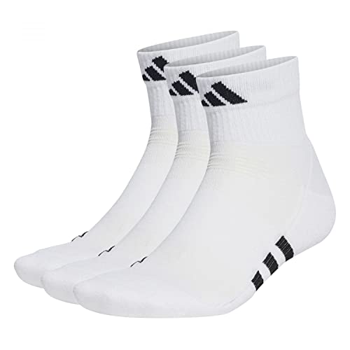 Adidas Unisex Adulto Performance Cushioned Mid-Cut 3 Pairs Calze, White/White/White, 37-39 EU