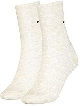 Tommy Hilfiger Clssc Sock  Calzini, Beige (Light Beige Melange), 39-42 Donna (Pacco da 2)