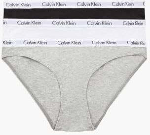 Calvin Klein Slip Bikini Modellanti Donna Confezione da 3 Elasticizzati, Multicolore (Black/Grey/White), XL