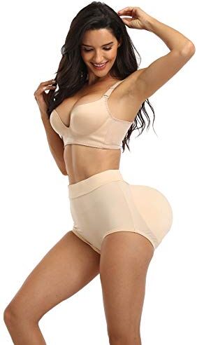 BIMEI 2PS Spugna imbottita Womens Butt Lifter Shapewear Butt Shaper Boxer imbottito Enhancing Underwear pancia Control CHAO DA PI (2XL, Beige SJ)