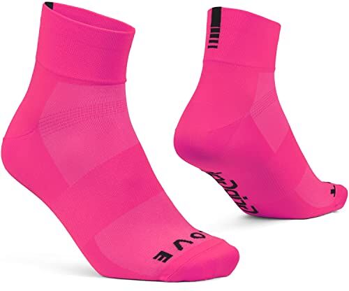 GripGrab Calze Estive Leggere Sportive Uomo Donna Bici Corsa Mtb, Calzini Da Ciclismo Unisex Adulto, Rosa Neon Corto, L 44-47