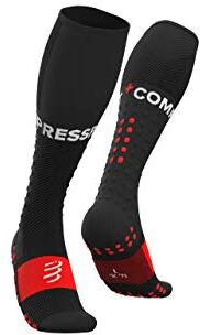 COMPRESSPORT Full Socks Run, Calze di Compressione Unisex-Adult, Nero, taglia T3, 1 paio