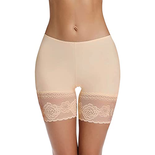 Joyshaper Mutande Modellanti Donna Senza Cuciture Slip Pantaloncini Contenitivo Antisfregamento Leggings Corti Invisibile Underwear in Pizzo, Beige, XL