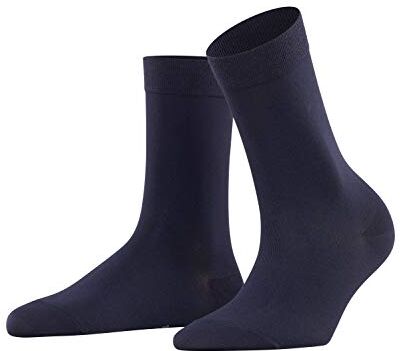 Falke Cotton Touch W SO Sottili Tinta Unita 1 Paio, Calzini Donna, Blu (Dark Navy 6379), 39-42