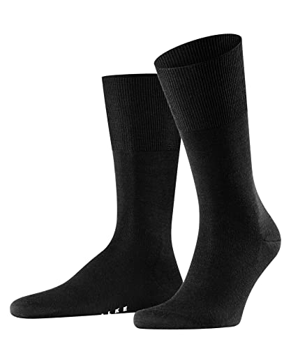 Falke Airport M SO lana cotone tinta unita 1 paio, Calzini Uomo, Nero (Black 3000), 49-50