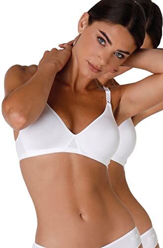 LOVABLE Reggiseno senza Ferretto Cotton Line Donna x2, Bianco, 75C