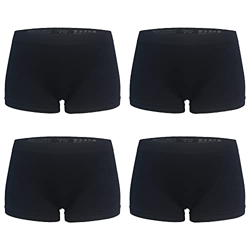 Libella Pacco da 4 Mutande Mini Shorts Donna Microfibra Senza Cuciture 3908 BL S/M