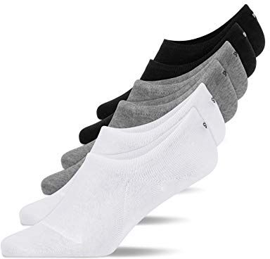 Snocks Calze Uomo Corte Fantasmini Donna Taglia 35-38 Colore Mix (Nero/Grigio Chiaro/Bianco) Calzini per Donna Uomo Calze Uomo Sneaker Unisex Calze Uomo Donna Corti in Cotone Organico Traspiranti