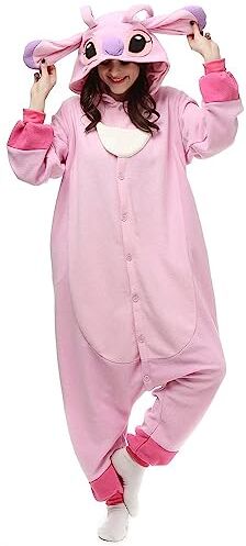 ZKomoL Animali Pigiama Kigurumi Onesie Unisex per Adulti per Feste e Cosplay Costume (XL, Rosa Stitch)