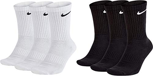 Nike Calzini “U NK Everyday Cush Crew”, di colore bianco, nero e grigio, in confezione da 3 paia bianco nero 38-42