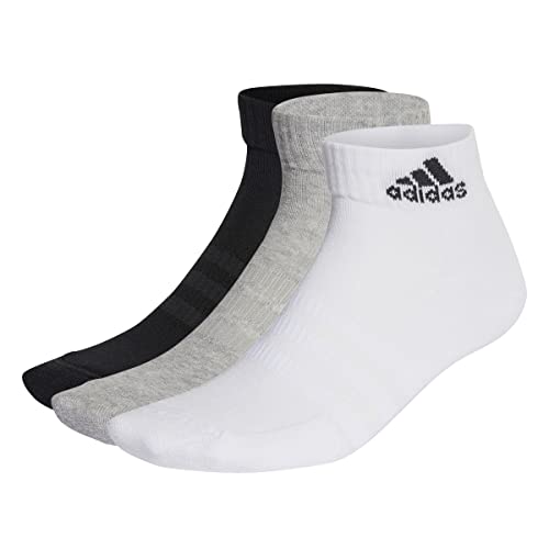 Adidas Cushioned Sportswear 3 Pairs Calzini, Medium Grey Heather/White/Black, XS