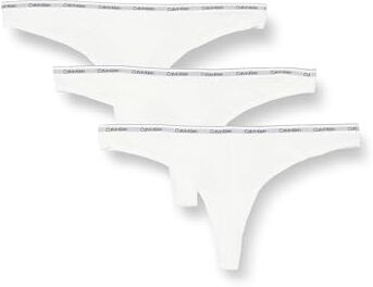 Calvin Klein Perizomi Donna Confezione da 3 Modern Logo Tanga, Bianco (White/White/White), XS