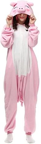 ZKomoL Animali Pigiama Kigurumi Onesie Unisex per Adulti per Feste e Cosplay Costume (L, Pink)