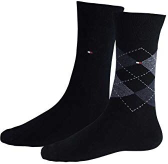 Tommy Hilfiger Clssc Sock 100001495 Calzini, Nero (Black), 39-42 Uomo (Pacco da 2)