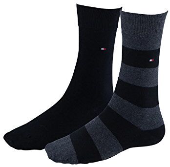 Tommy Hilfiger Clssc Sock 342021001 Calzini, Nero (Black), 43-46 Uomo (Pacco da 2)