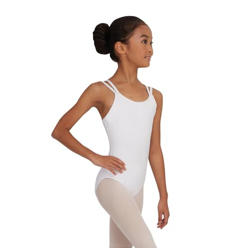 Capezio Classic Double Strap Camisole Leotard, Donne Donna, Bianco, S