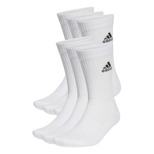Adidas Cushioned Sportswear Crew 6 Pairs Socks Calzini, White/Black, S Unisex Adulto (Pacco da 6)